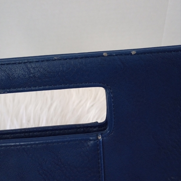 Charming Charlie Snap Closure Blue Faux Leather Clutch Purse - Picture 8 of 14